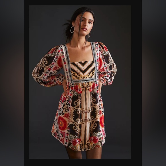 Nikasha Multicolor Floral Mini Dress Sz Large - Picture 1 of 12